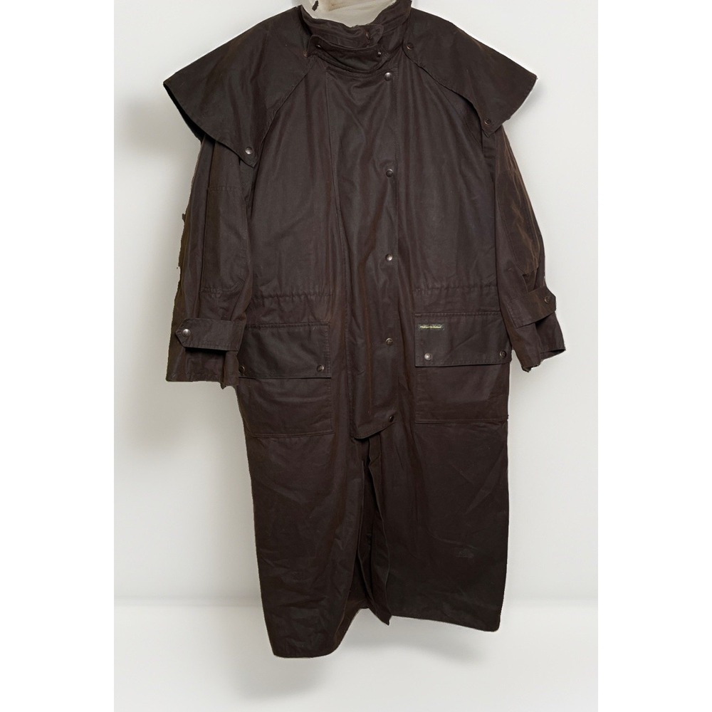 AUSTRALIAN OUTBACK Outfitters Genuine Duster Coat Mens Size L Oilskins Liner